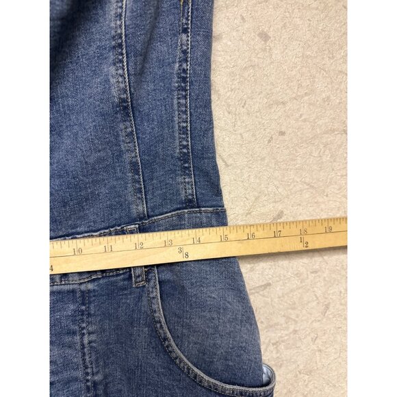 We The Free People Je Suis Pret Women's Jumpsuit Barrel Denim Jean Medium - Picture 8 of 14